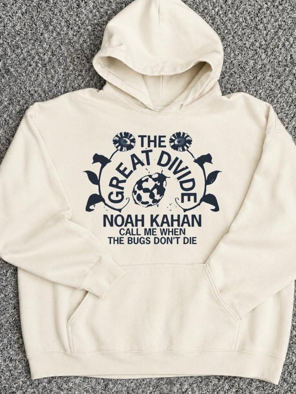 Noah Kahan The Great Divide Cream Graphic Hoodie Vintage Style